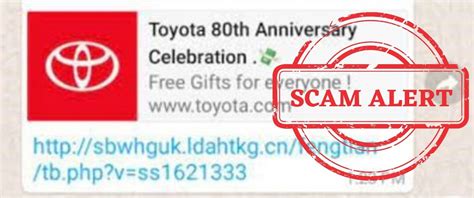 toyota motor 50th anniversary scam.